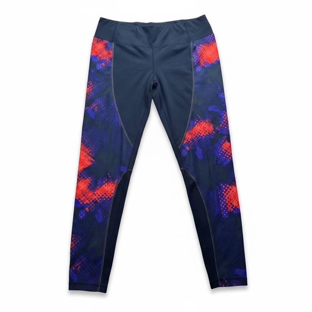 Athleta Leggings Womens Size XL Blue Patterned Ankle Compression Yoga Run
